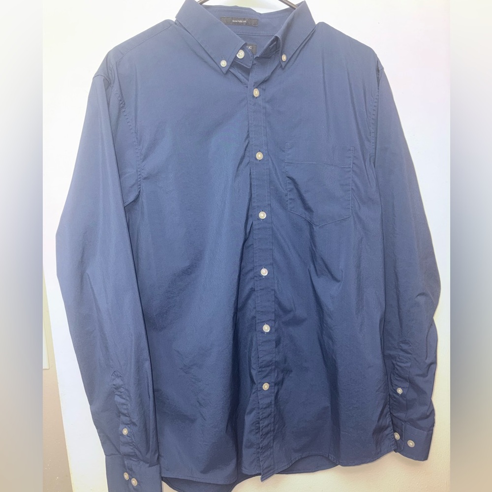 Banana Republic Men's Button-Down Shirt - Navy